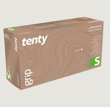 Tenty Grip Pudralı Lateks Muayene Eldiveni S Beden Beyaz 100’lü