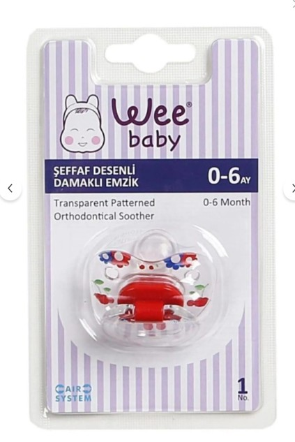Wee Baby Şeffaf Desenli Damaklı No 1 Emzik 0-6 Ay