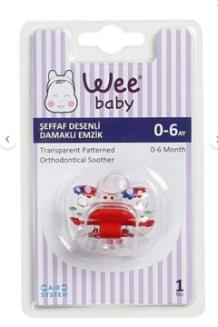 Wee Baby Şeffaf Desenli Damaklı No 1 Emzik 0-6 Ay