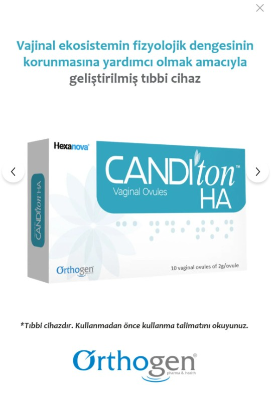 Orthogen Canditon Vajinal 10'lu Ovül