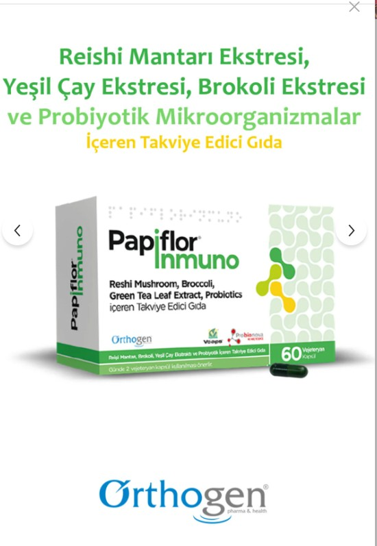 Orthogen Papiflor İnmuno 60 Vejeteryan Kapsül