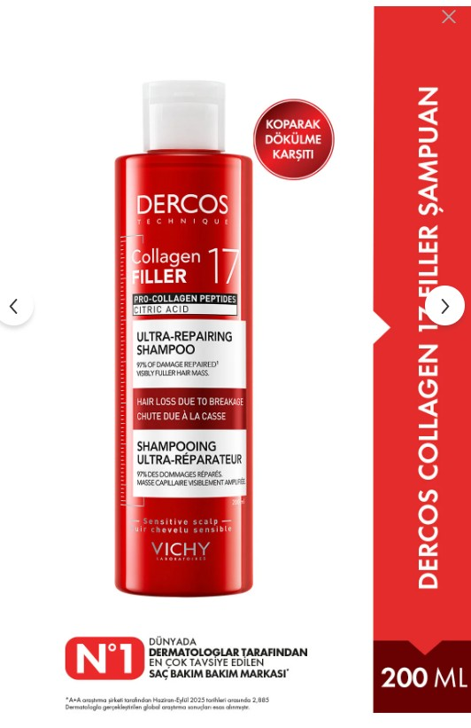 Vichy Dercos Collagen 17 Filler Şampuan 200 ml