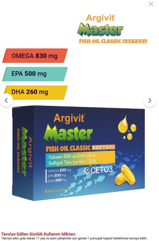 Argivit Master Fish Oil 30 Softgel