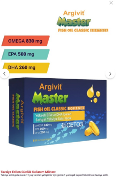 Argivit Master Fish Oil 30 Softgel