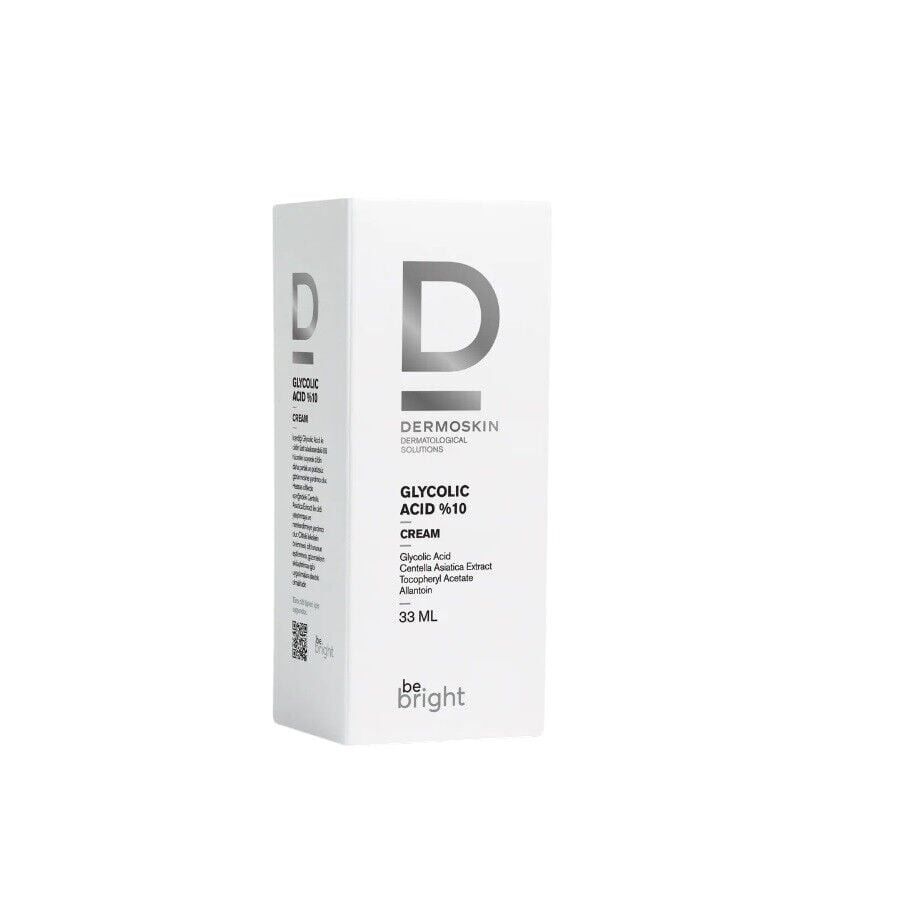 Dermoskin Be Bright Glycolic Acid %10 Nemlendirici Krem | Gözenek Sıkılaştırıcı | Cilt Tonu Eşitleyici | 33 ML