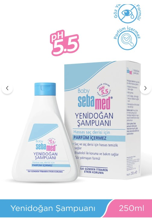 Sebamed Baby pH 5.5 Bisabolol İçerikli Koruma ve Bakım Sağlayan Yenidoğan Bebek Şampuanı 250 ml