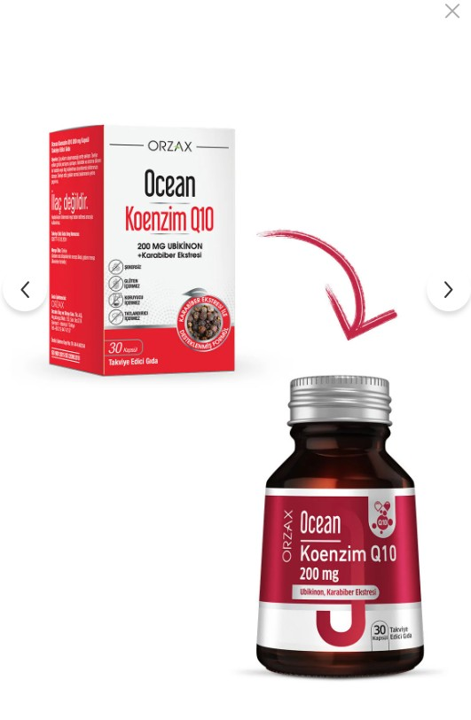 Orzax Ocean Koenzim Q10 200 mg Ubikinon 30 Kapsül